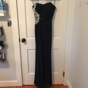 Faviana Prom Dress Navy Size 4 Strapless
